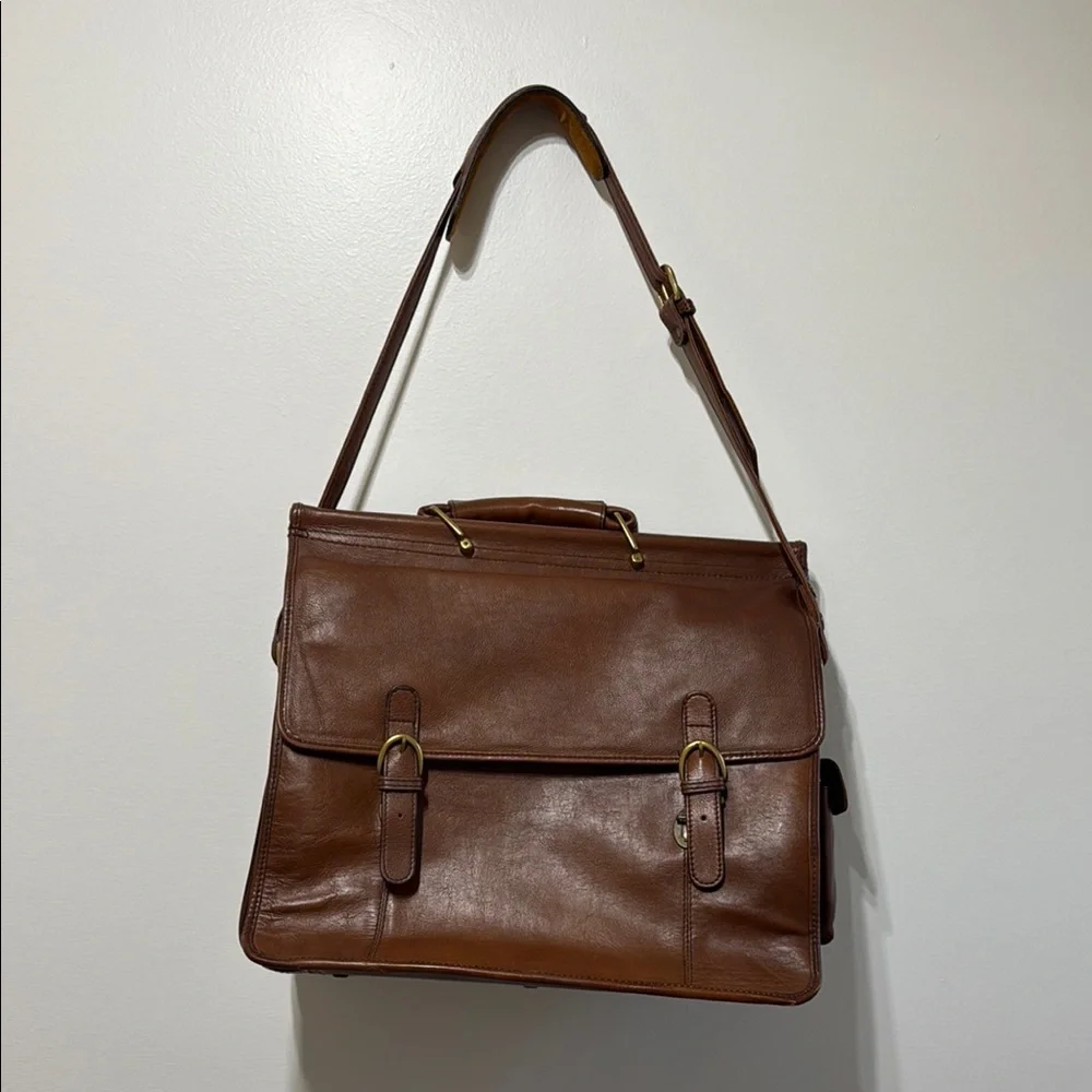 Vintage Classic Brown Leather Men's Briefcase